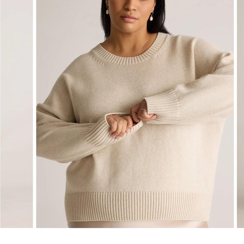 Quince Cream Crew Neck Sweater